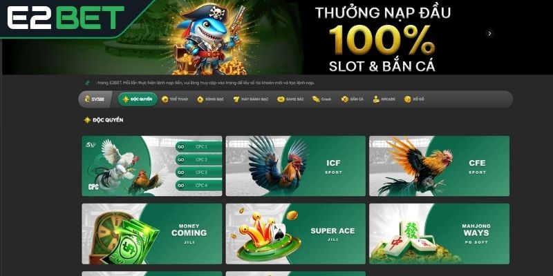 Đăng nhập E2BET vào game nhanh chóng